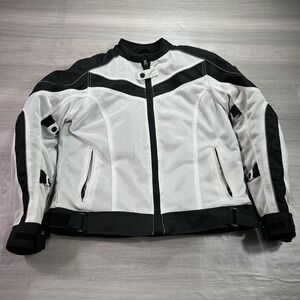 BiLT Mesh Motorcycle Jacket Womens Large White Black Removable Liner Riding